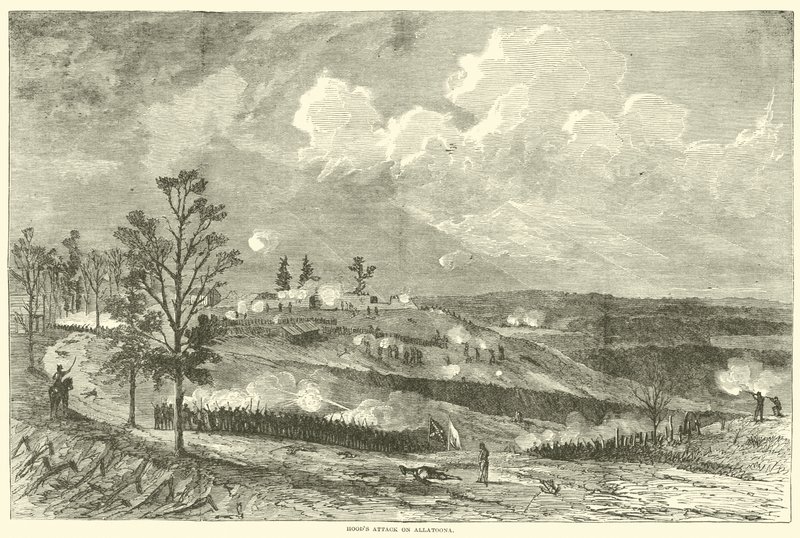Atak kapturów na Allatoona, październik 1864 r. autorstwa American School