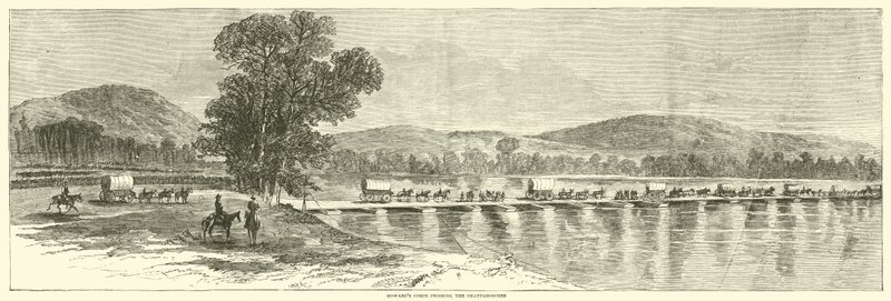 Korpus Howarda przekraczający Chattahoochee, lipiec 1864 r. autorstwa American School