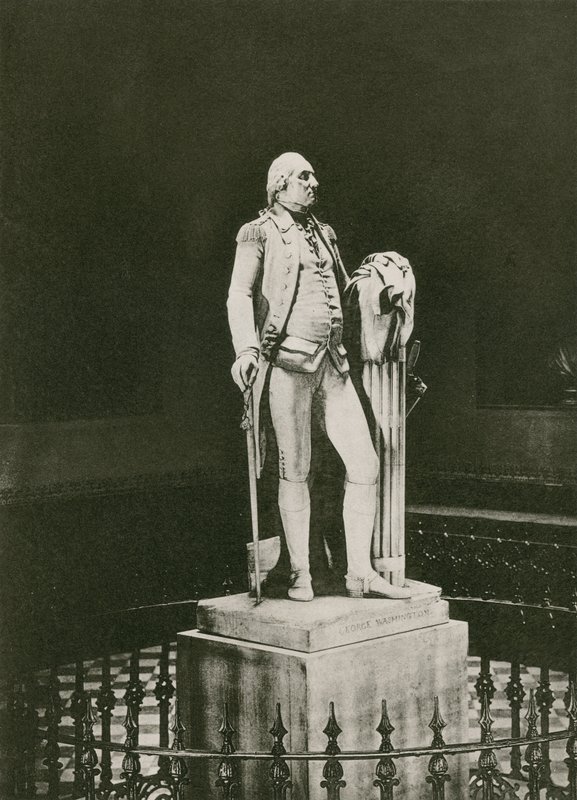 Hudsons Statua Jerzego Waszyngtona (fotograwiura) autorstwa American School