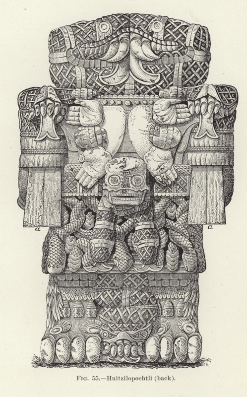Huitzilopochtli (z tyłu) autorstwa American School