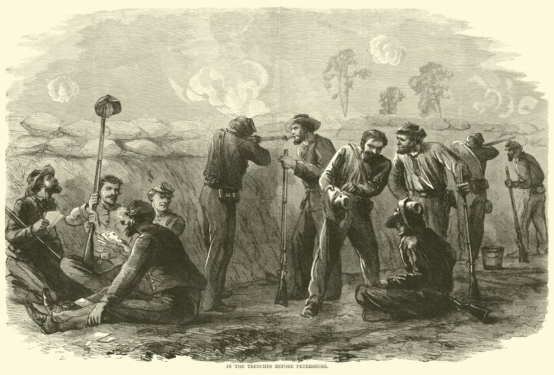W okopach przed Petersburgiem, sierpień 1864 r. autorstwa American School