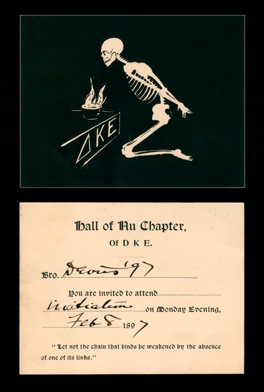 Zaproszenie na inicjację do bractwa Delta Kappa Epsilon autorstwa American School