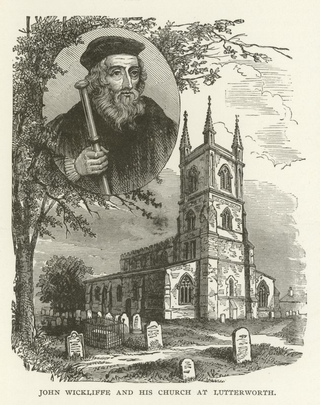 John Wickliffe i jego kościół w Lutterworth autorstwa American School