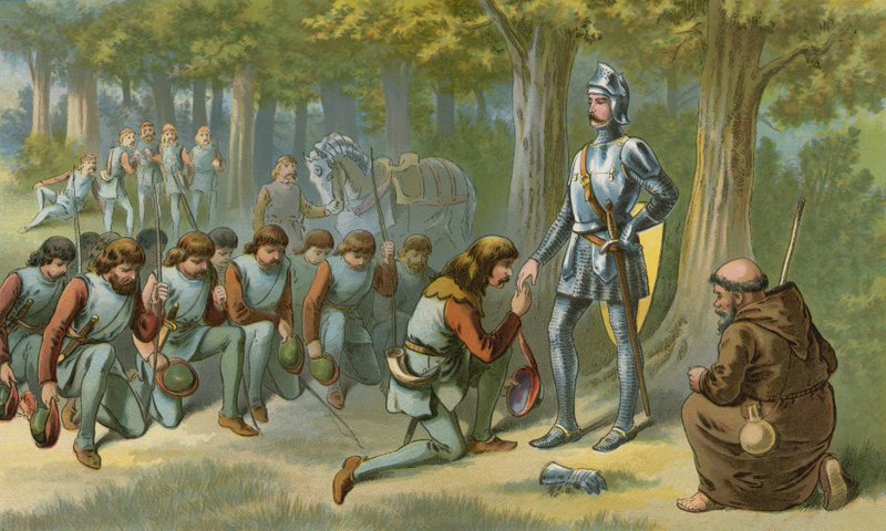 Król Ryszard przebacza Robinowi i jego ludziom autorstwa American School
