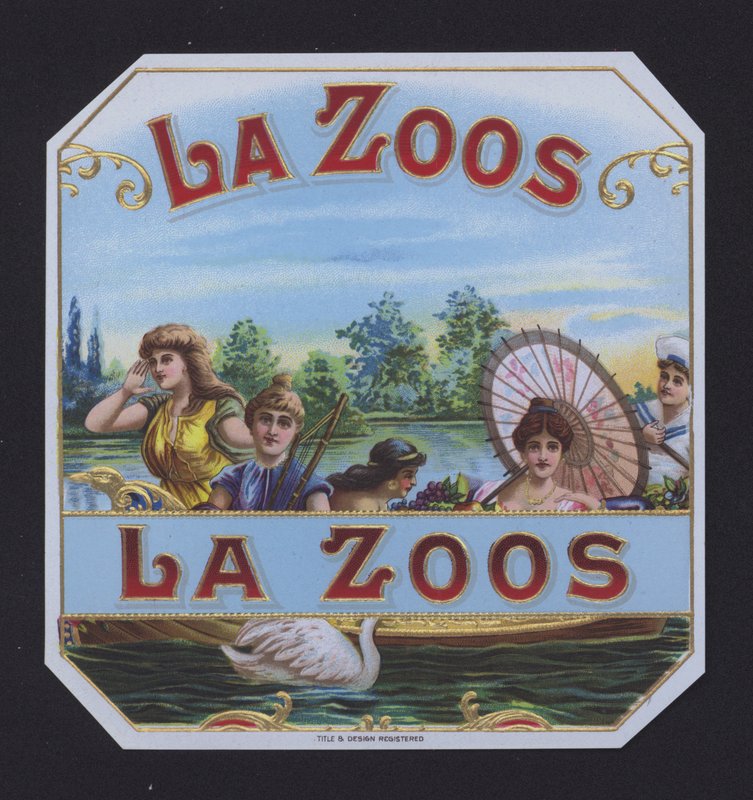 La Zoos, etykieta na cygara (chromolitho) autorstwa American School