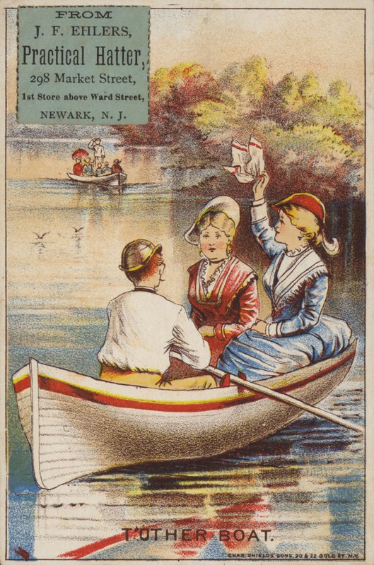 Panie na łódce po jeziorze autorstwa American School