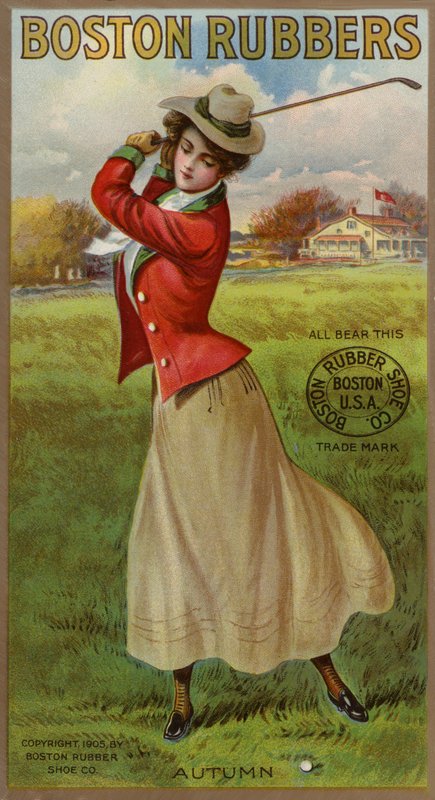 Lady Golfer Swinging Club autorstwa American School