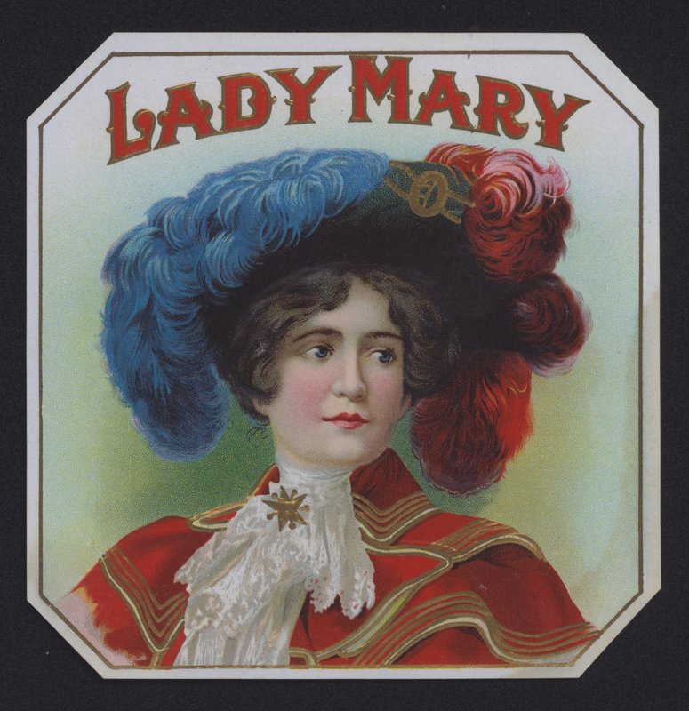 Lady Mary, etykieta na cygaro (chromolitho) autorstwa American School
