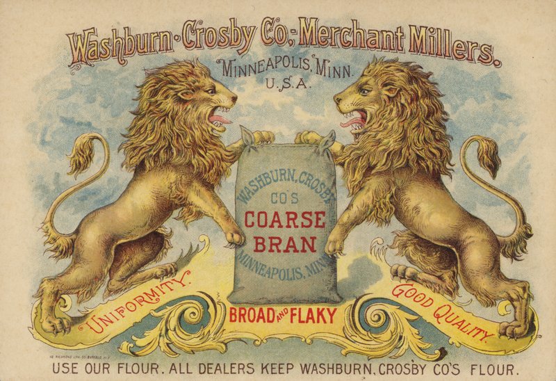 Lwy reklamujące Grubą Bran autorstwa American School