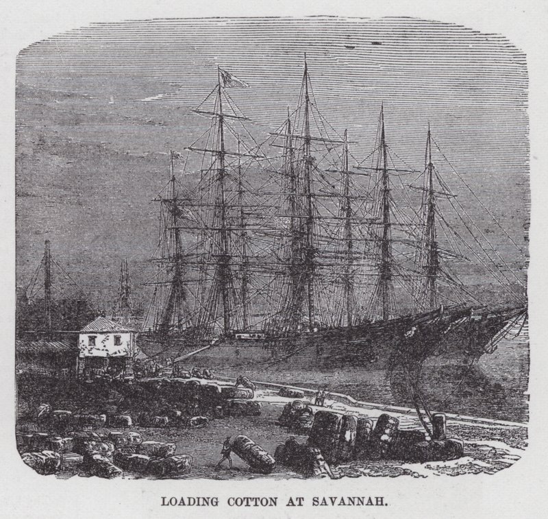 Ładowanie bawełny w Savannah (grawerowanie) autorstwa American School