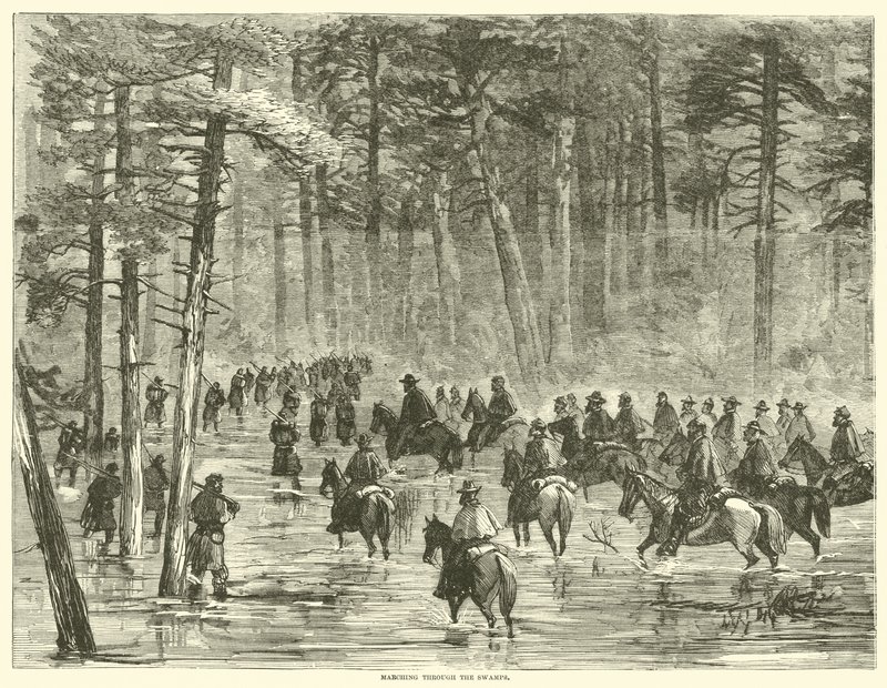 Marsz przez bagna, styczeń 1865 autorstwa American School