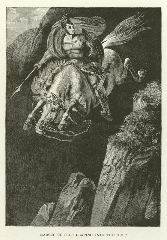 Marcus Curtius skaczący do Zatoki autorstwa American School