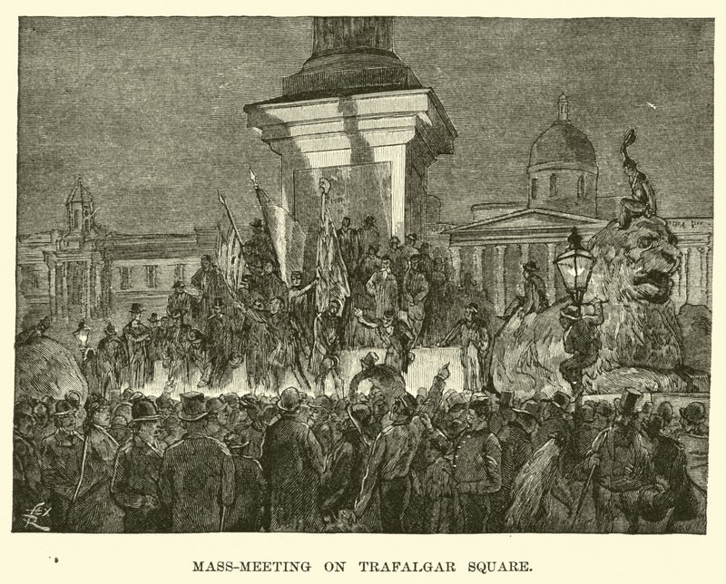 Masowe spotkanie na Trafalgar Square autorstwa American School