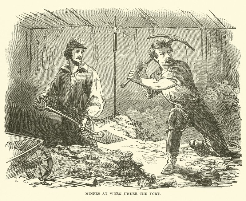 Górnicy przy pracy pod fortem, czerwiec 1863 autorstwa American School