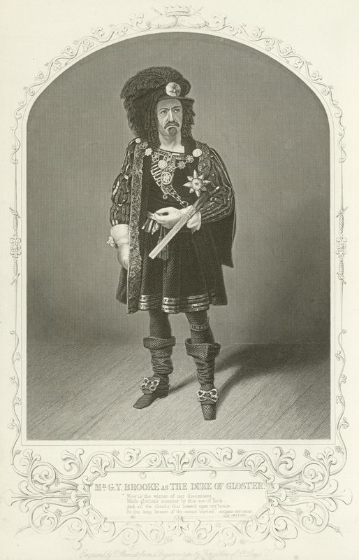 Pan G V Brooke jako książę Gloucester, Ryszard III, Akt I, Scena I autorstwa American School