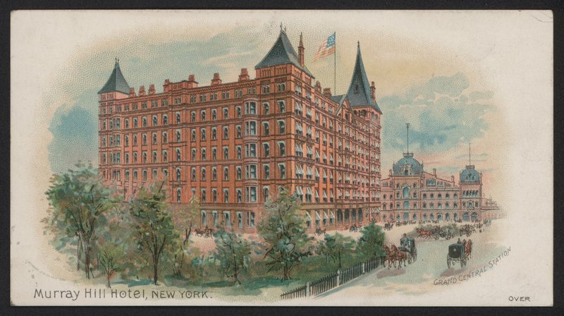 Murray Hill Hotel, Nowy Jork, USA (kolorowy grawerunek) autorstwa American School