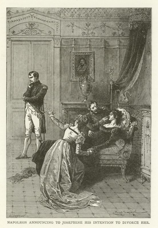 Napoleon ogłaszający Józefinie zamiar rozwodu autorstwa American School