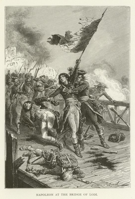 Napoleon na moście Lodi autorstwa American School
