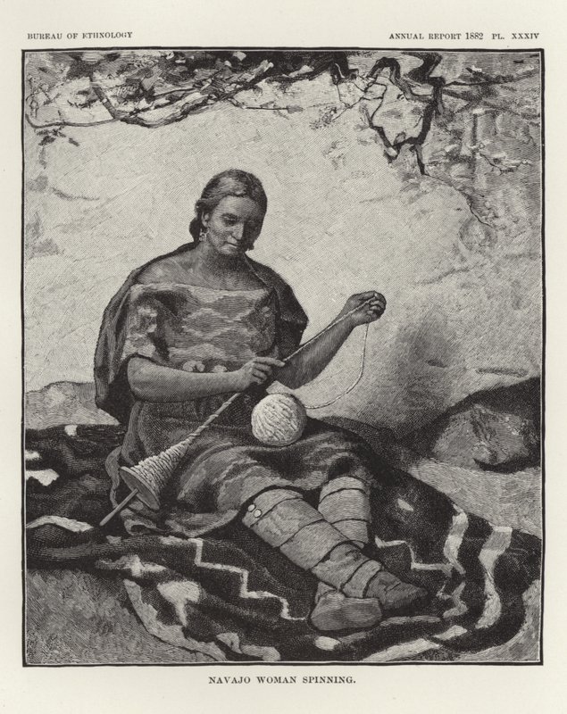 Kobieta Navajo kręci autorstwa American School