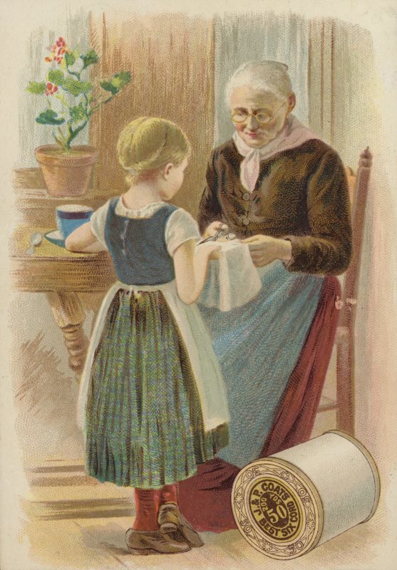 Tkanina do cięcia starej kobiety autorstwa American School