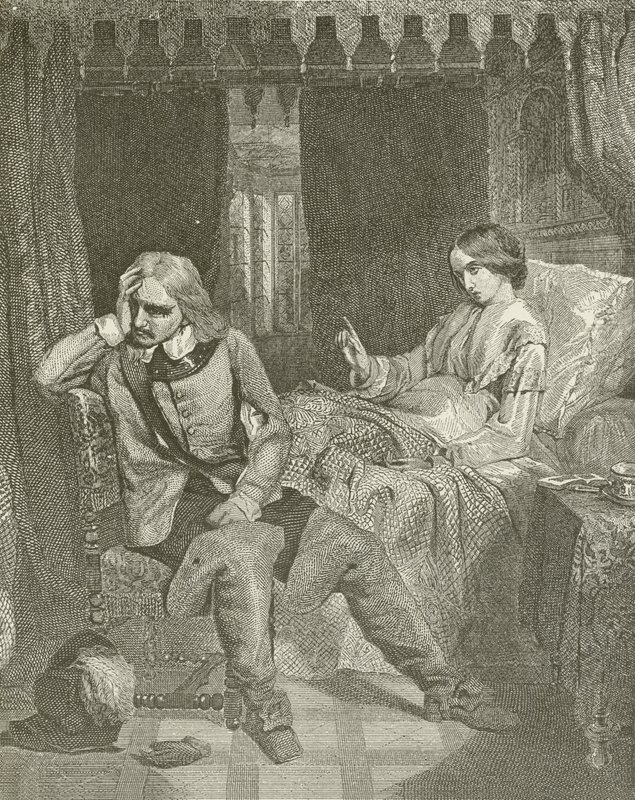 Oliver Cromwell przy łożu śmierci swojej córki autorstwa American School