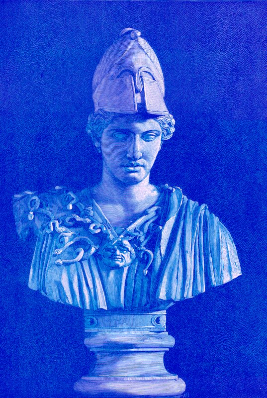 Pallas Athene, ilustracja z Historii Grecji autorstwa Victora Duruy, opublikowana w 1890 r. (obraz ulepszony cyfrowo) autorstwa American School