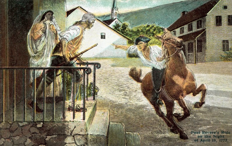 Jazda Paula Reveresa w nocy 18 kwietnia 1773 r. autorstwa American School