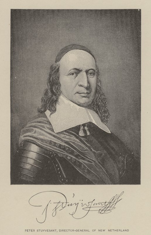 Peter Stuyvesant, dyrektor generalny Nowej Holandii (litografia) autorstwa American School