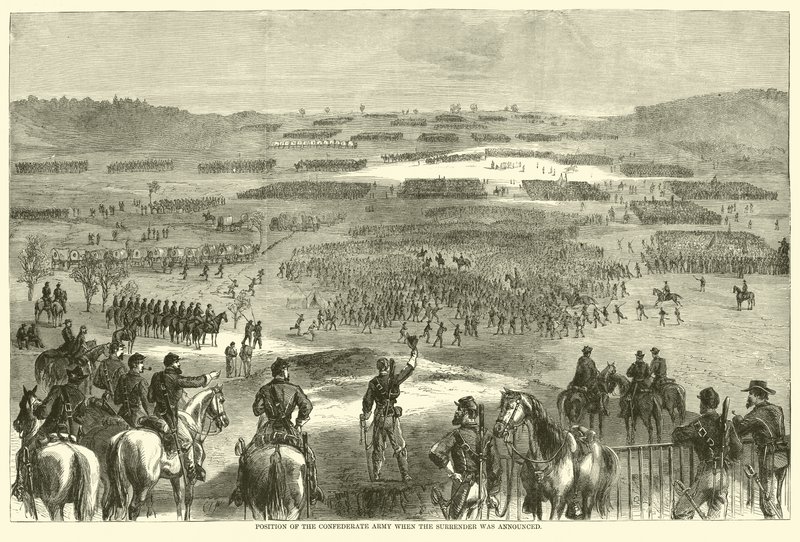 Stanowisko Armii Konfederacji w momencie ogłoszenia kapitulacji, kwiecień 1865 r. autorstwa American School