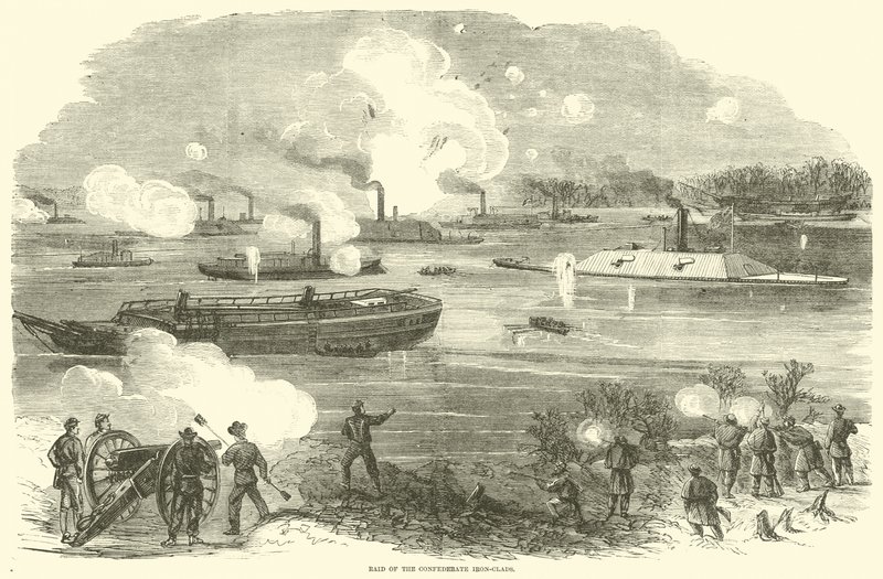 Nalot żelaznych pancerników Konfederacji, luty 1865 autorstwa American School