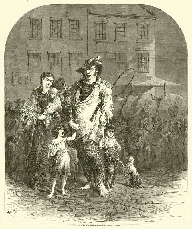 Uchodźcy z Northern Missouri wkraczający do St Louis, wrzesień 1864 r. autorstwa American School