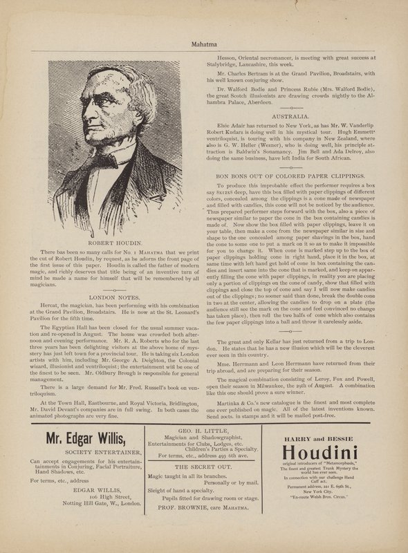 Robert Houdin, Reklamy autorstwa American School