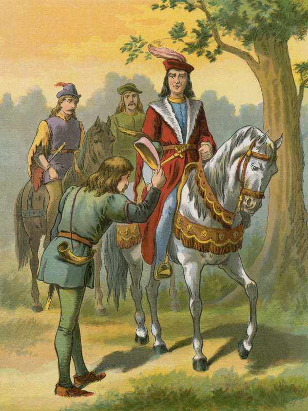 Robin Hood spotyka Sir Richarda z Lea autorstwa American School