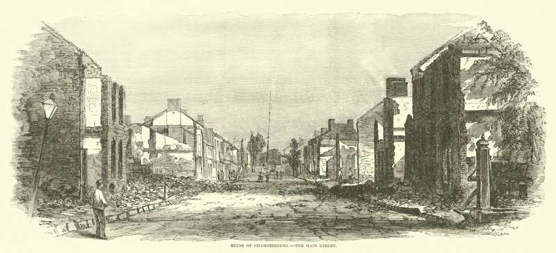 Ruiny Chambersburg, Main Street, wrzesień 1864 autorstwa American School