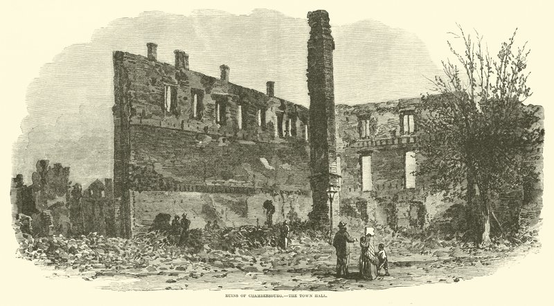 Ruiny Chambersburg, ratusz, wrzesień 1864 autorstwa American School