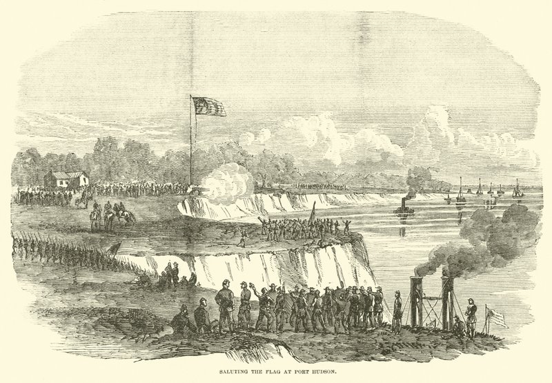 Pozdrawiając flagę w Port Hudson, lipiec 1863 r. autorstwa American School