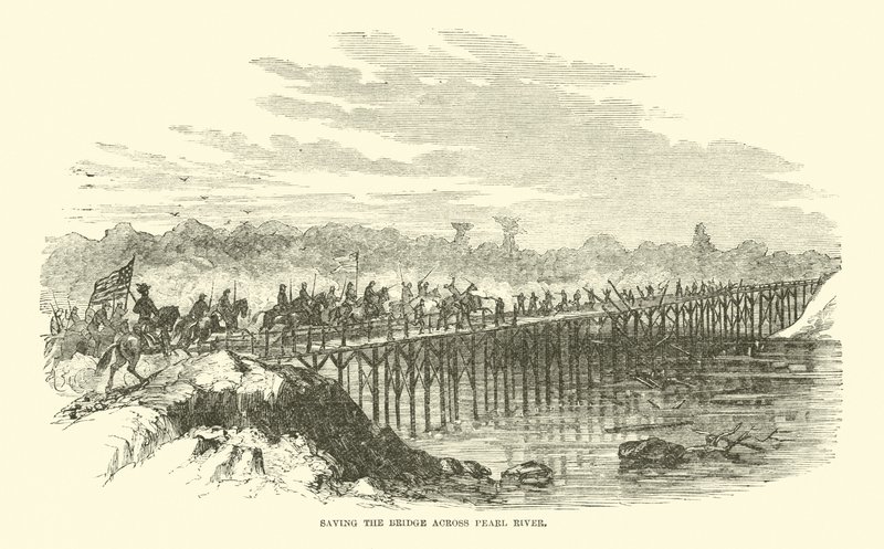 Ratowanie mostu na Rzece Perłowej, kwiecień 1863 r. autorstwa American School