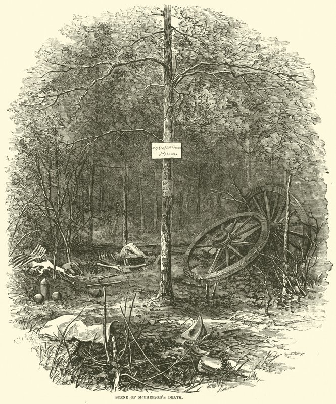 Scena śmierci McPhersona, lipiec 1864 r. autorstwa American School