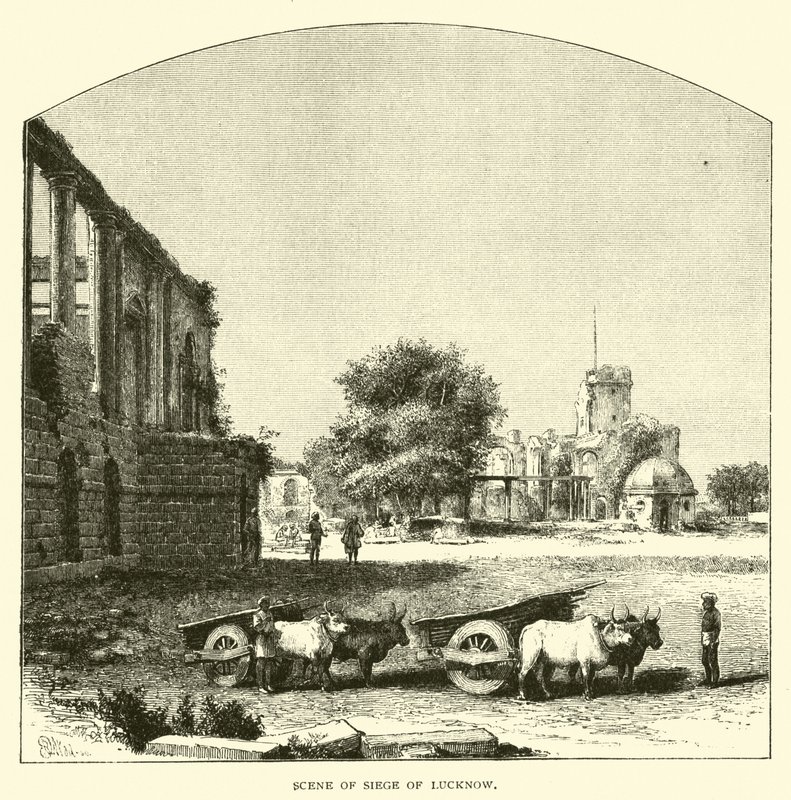 Scena oblężenia Lucknow autorstwa American School