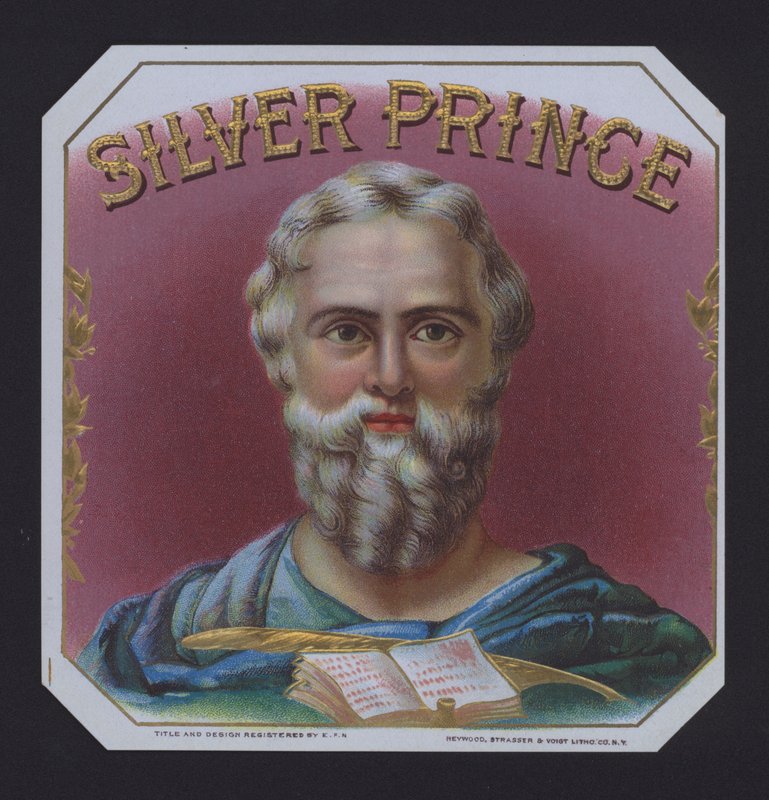 Silver Prince, etykieta na cygaro (chromolitho) autorstwa American School
