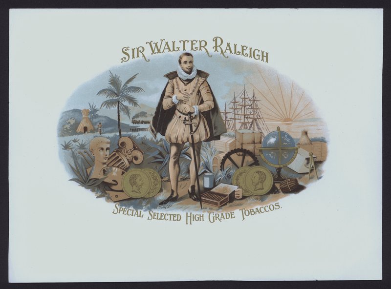Sir Walter Raleigh, Tytoń (chromolitho) autorstwa American School