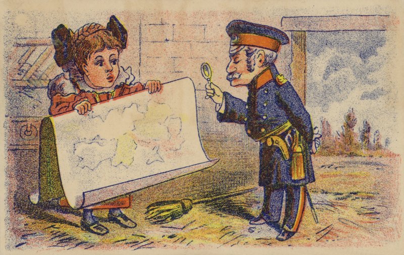 Żołnierz czyta mapę autorstwa American School