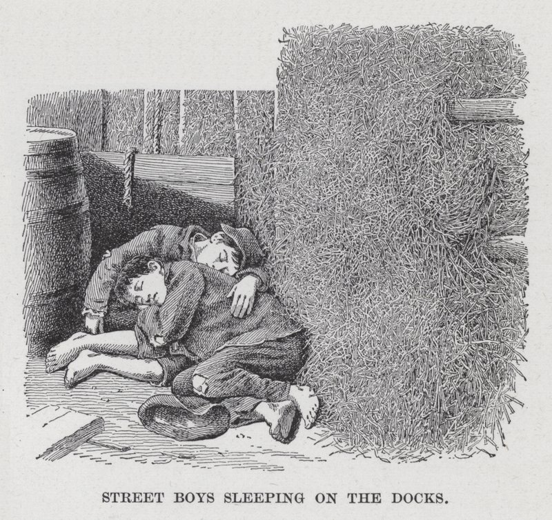 Street Boys śpiący w dokach (lito) autorstwa American School