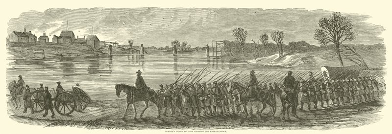 Sumners Grand Division przekracza Rappahannock, grudzień 1862 r. autorstwa American School