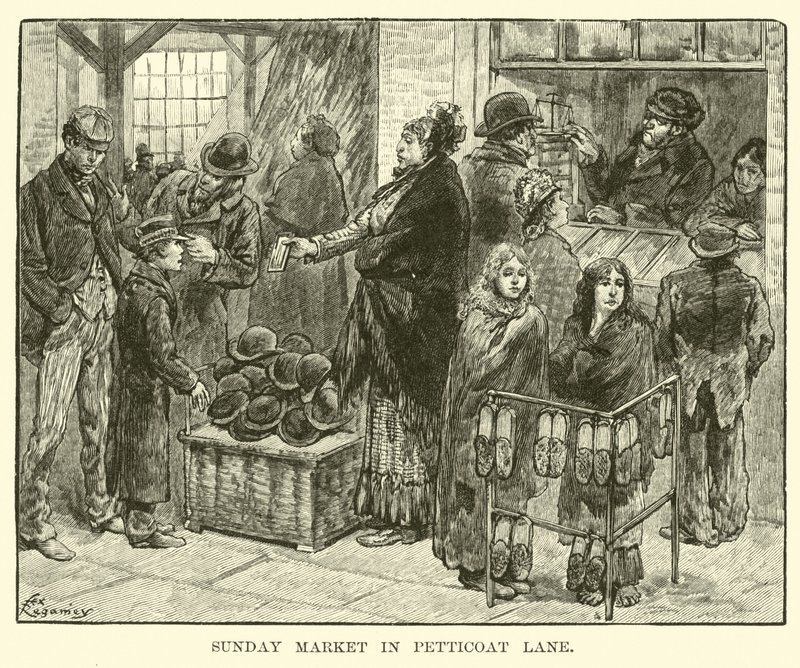 Niedzielny targ w Petticoat Lane autorstwa American School