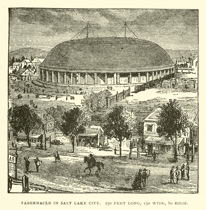 Tabernakulum w Salt Lake City, 250 stóp długości, 150 szerokości, 80 wysokości autorstwa American School