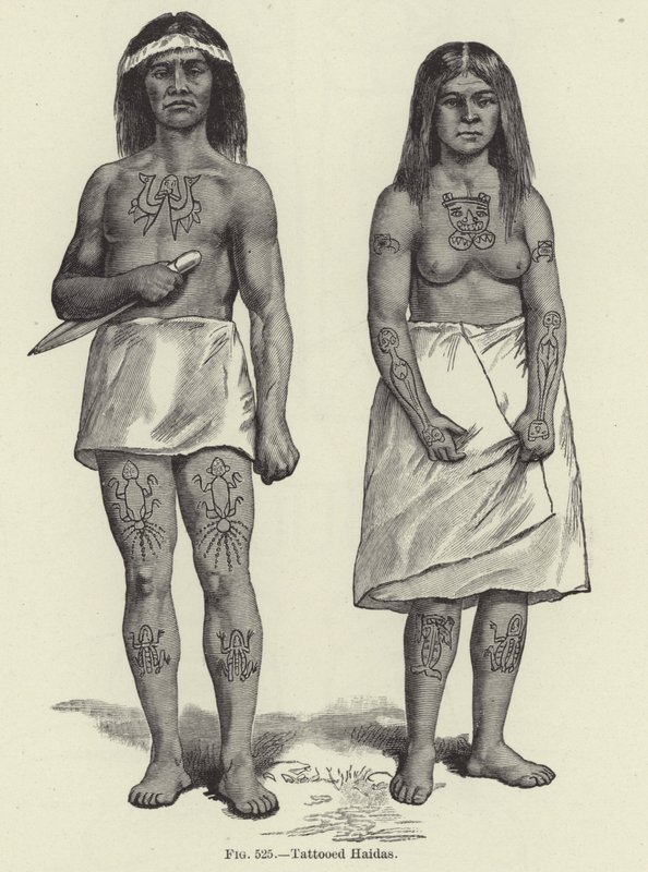 Tattooed Haidas autorstwa American School