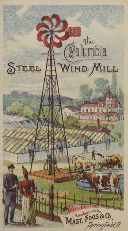 Wiatrak Columbia Steel Wind Mill (chromolitho) autorstwa American School