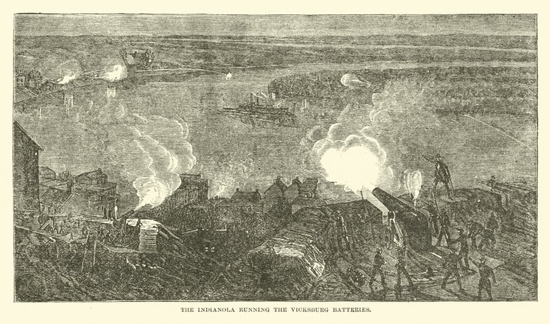 Indianola z bateriami Vicksburg, luty 1863 r autorstwa American School