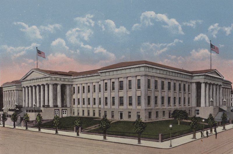 Urząd Patentowy, Waszyngton DC (litografia kolorowa) autorstwa American School